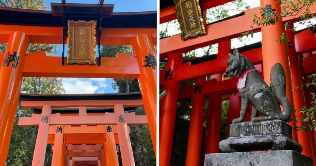 伏見稻荷大社千本鳥居與狐狸守護像