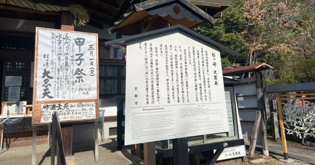 松ヶ崎大黑天與妙円寺說明看板