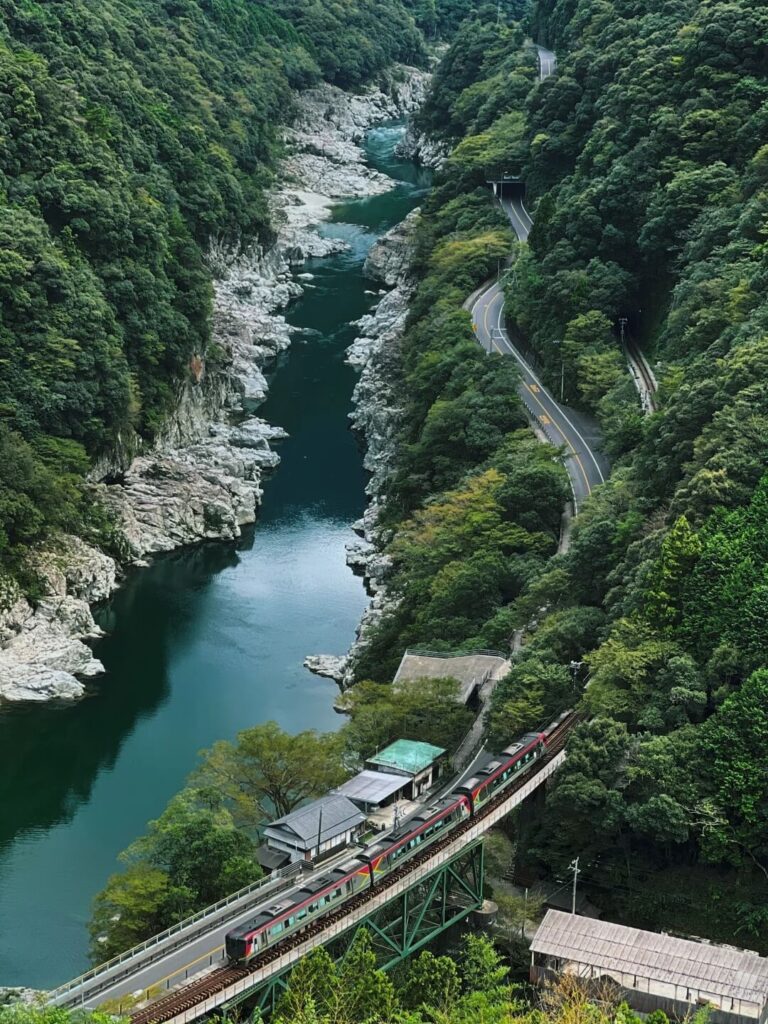 四國大步危峽谷與列車景觀