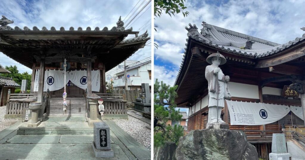 四國遍路觀音寺本堂與弘法大師像